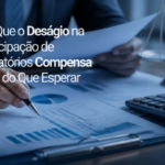 Banner sobre antecipação de precatórios com o título: “Por Que o Deságio na Antecipação de Precatórios Compensa Mais do Que Esperar”. Ao fundo, uma cena corporativa em tons de azul mostra uma pessoa analisando documentos financeiros em uma prancheta, com gráficos impressos, uma caneta, uma calculadora e uma balança da justiça desfocada ao lado. O texto aparece em destaque no lado esquerdo da imagem. No canto inferior esquerdo há um logotipo branco. A composição associa temas jurídicos e financeiros relacionados à venda e antecipação de créditos judiciais.Banner sobre antecipação de precatórios com o título: “Por Que o Deságio na Antecipação de Precatórios Compensa Mais do Que Esperar”. Ao fundo, uma cena corporativa em tons de azul mostra uma pessoa analisando documentos financeiros em uma prancheta, com gráficos impressos, uma caneta, uma calculadora e uma balança da justiça desfocada ao lado. O texto aparece em destaque no lado esquerdo da imagem. No canto inferior esquerdo há um logotipo branco. A composição associa temas jurídicos e financeiros relacionados à venda e antecipação de créditos judiciais.